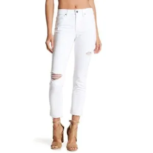 Joe’s Jeans White Azami Released Hem Straight Crop
