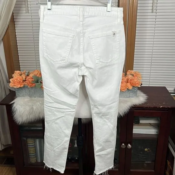 Joe’s Jeans White Azami Released Hem Straight Crop