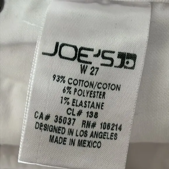 Joe’s Jeans White Azami Released Hem Straight Crop