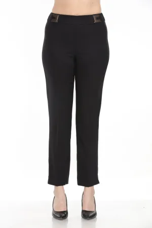 Joseph Ribkoff Black High-Rise Slim-Fit Trouser Pants 243145