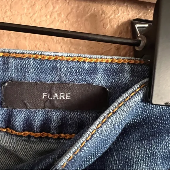 Judy Blue Flare Wide Leg Raw Hem Double Button Jeans in Classic Blue Size 16W