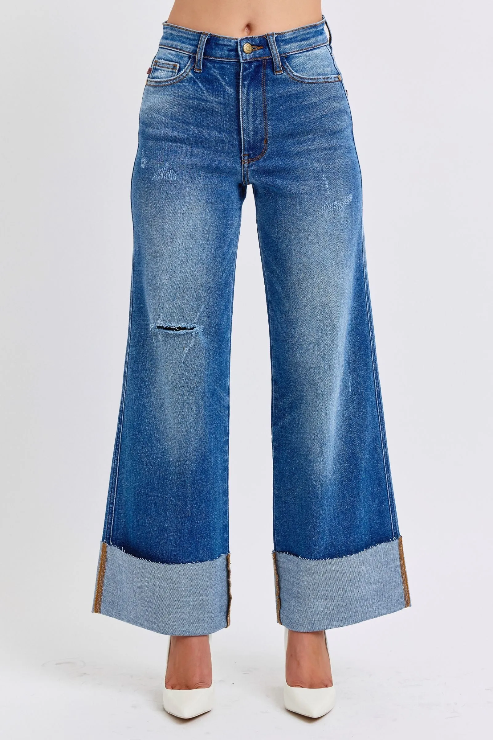 Judy Blue Wide Leg Cuff Jean