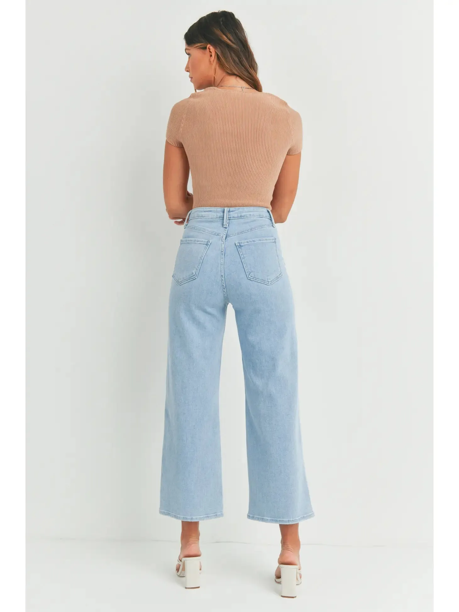 Just Black | Cargo Pocket Wide Leg {Light Denim}