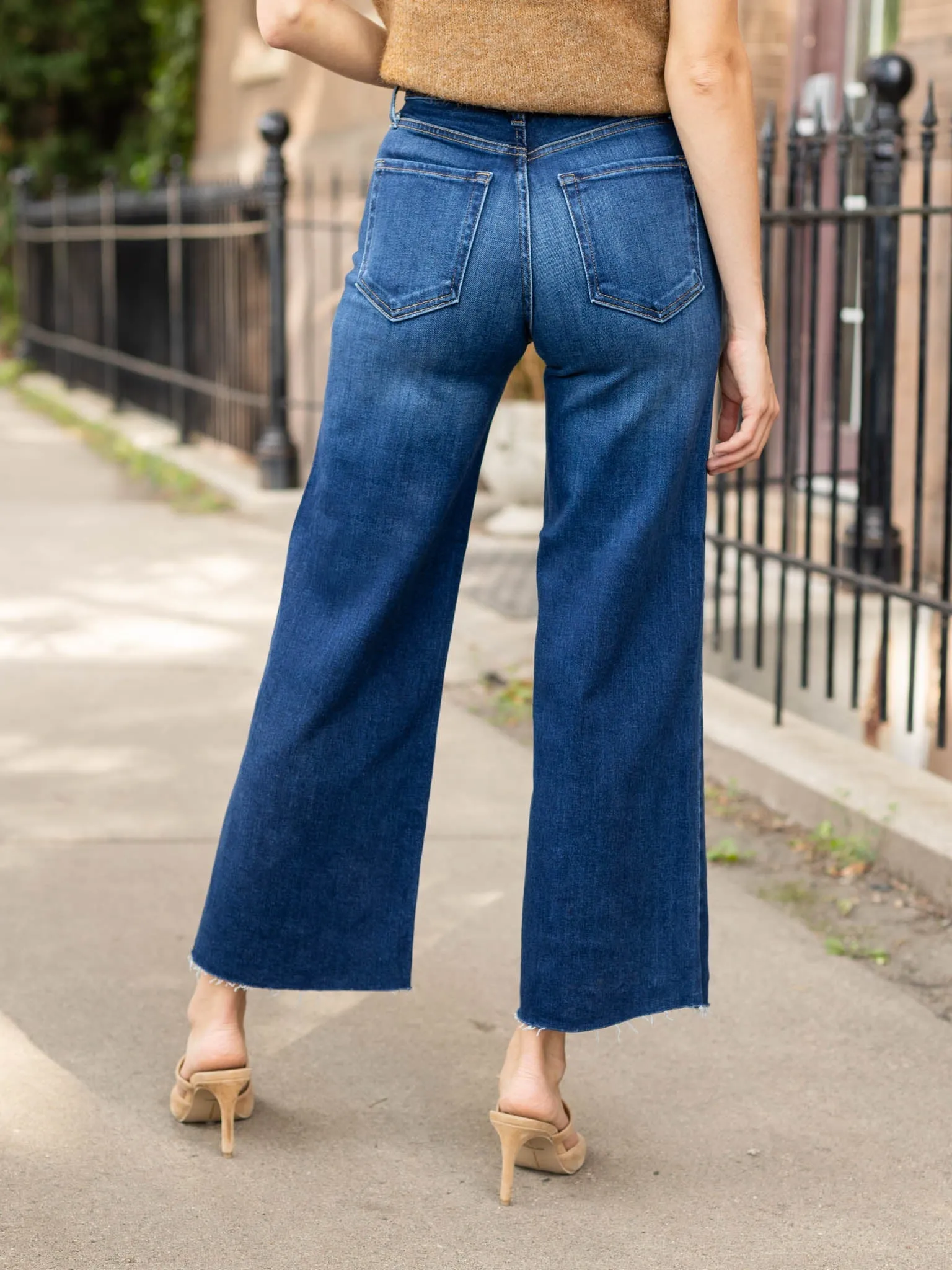 Just Black Dark Denim Scissor Cut Wide Leg