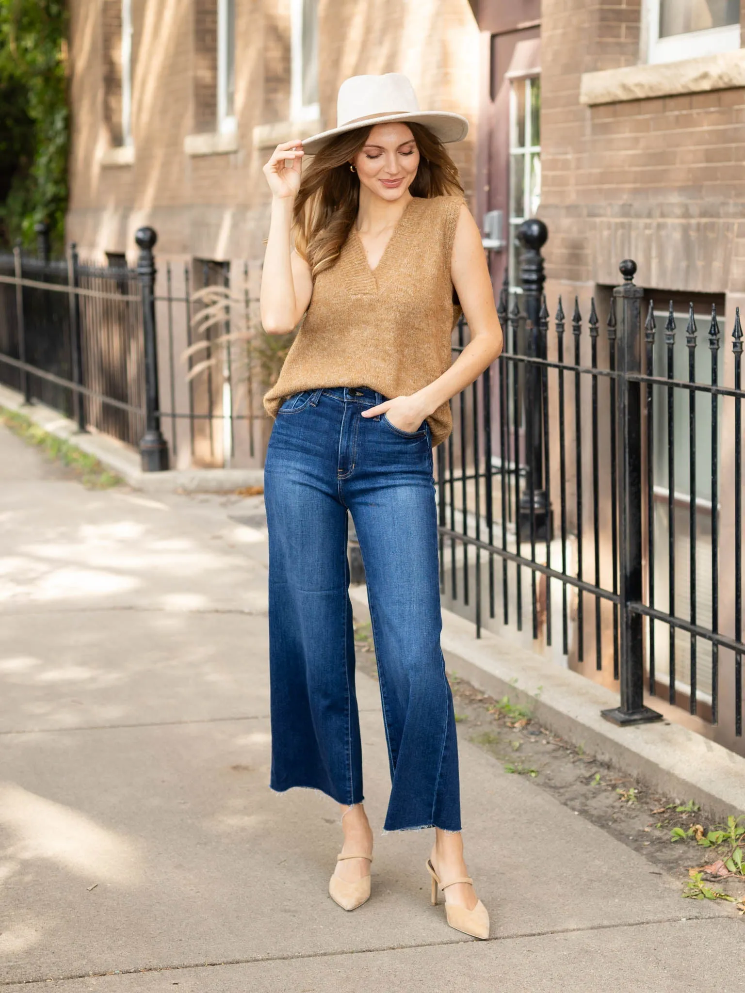 Just Black Dark Denim Scissor Cut Wide Leg