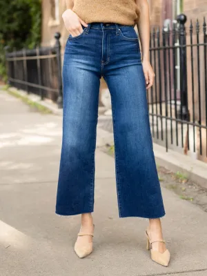 Just Black Dark Denim Scissor Cut Wide Leg