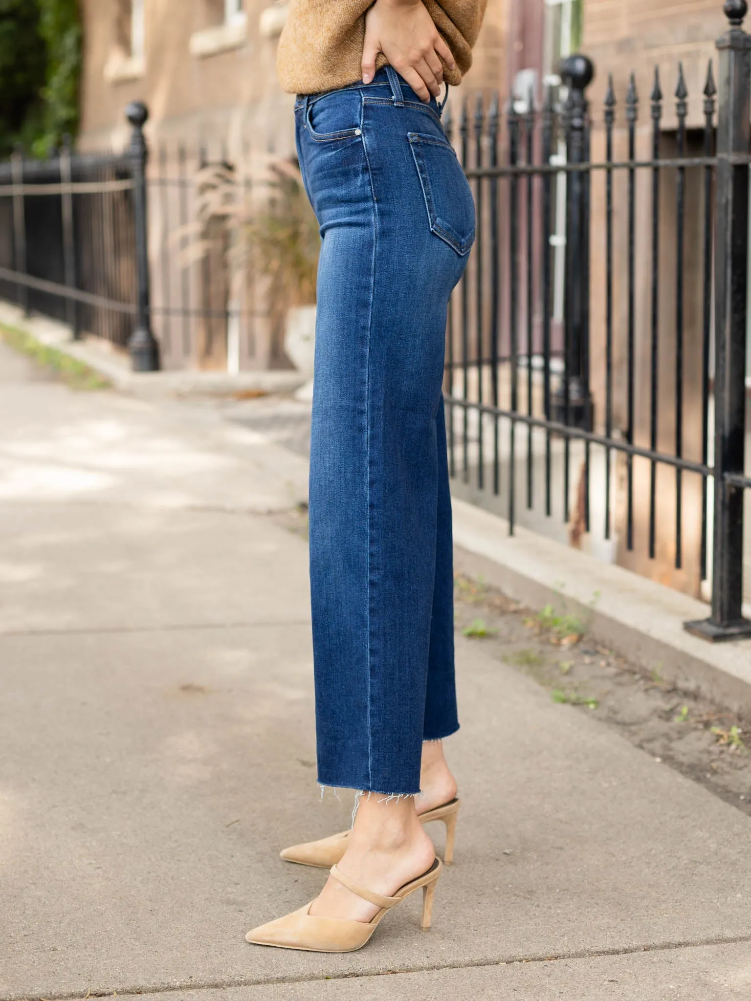 Just Black Dark Denim Scissor Cut Wide Leg