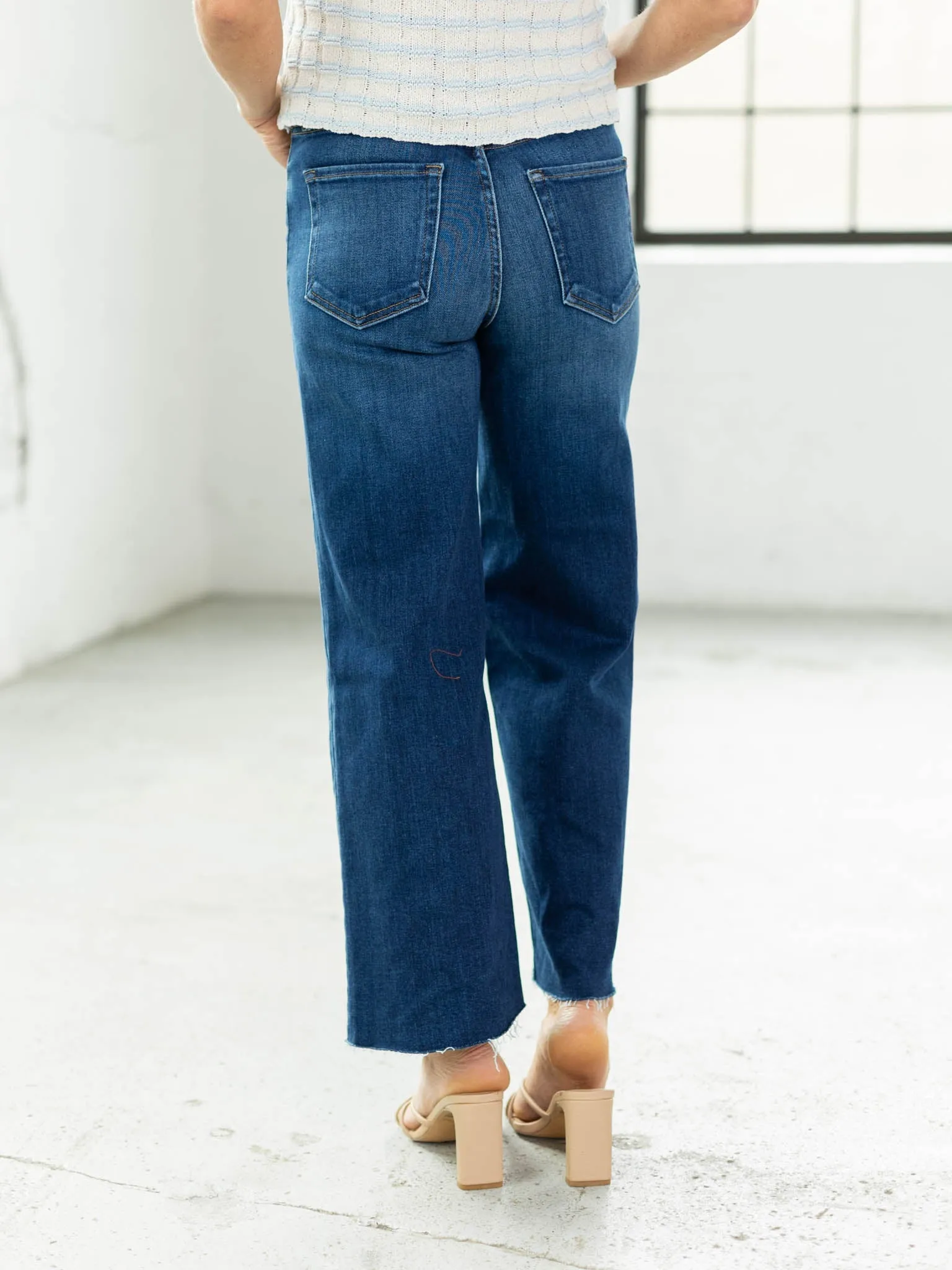 Just Black Dark Denim Scissor Cut Wide Leg