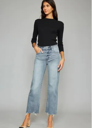 Kan Can Slim Wide Leg Jeans