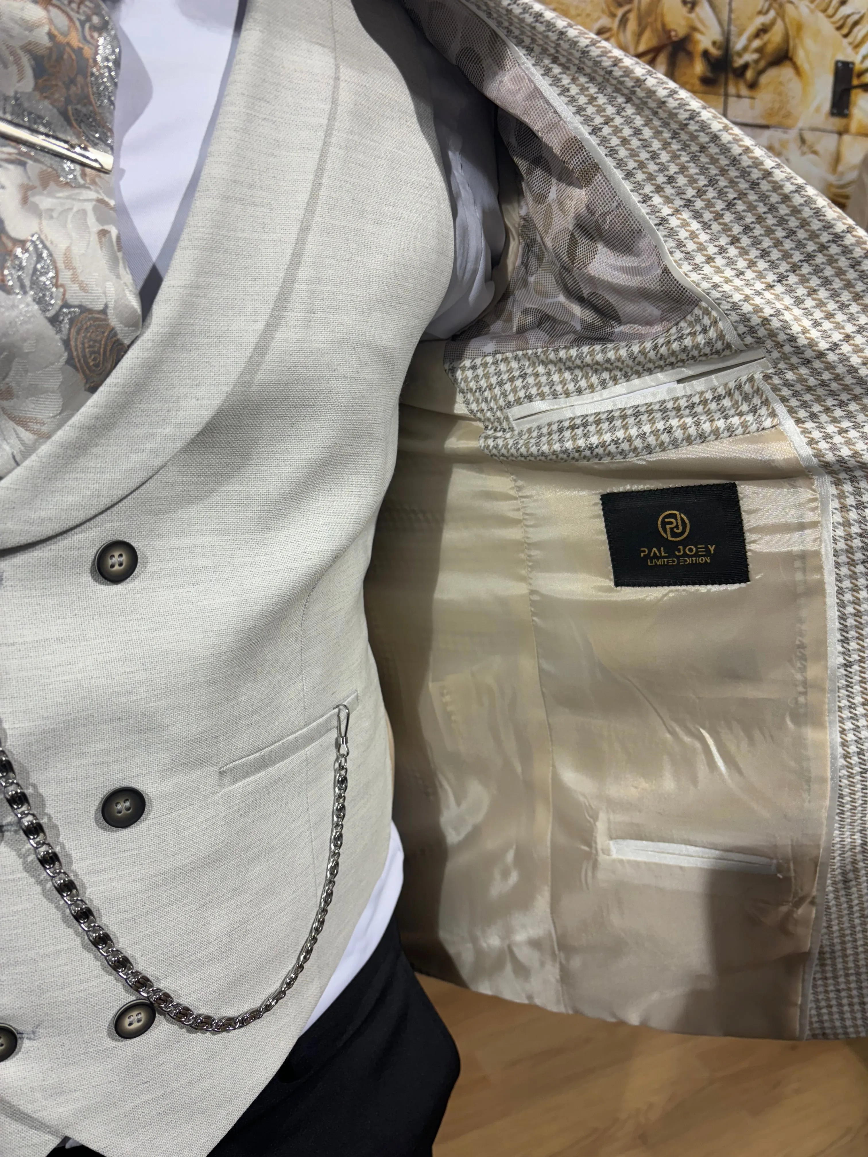 Kingston - Grey/Beige 3 Piece Suit