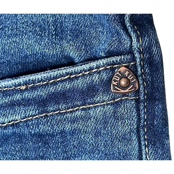 Kut From The Kloth Jeans Size 10 Women Sammie Straight Leg Denim Blue Distressed