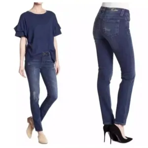 Kut From The Kloth Jeans Size 10 Women Sammie Straight Leg Denim Blue Distressed