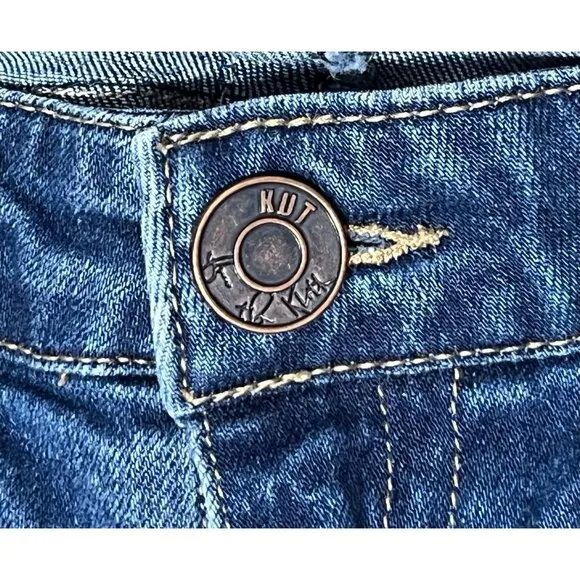 Kut From The Kloth Jeans Size 10 Women Sammie Straight Leg Denim Blue Distressed