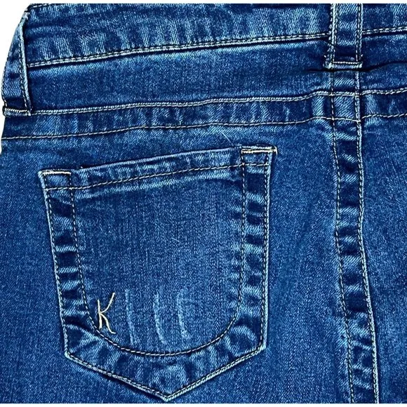 Kut From The Kloth Jeans Size 10 Women Sammie Straight Leg Denim Blue Distressed