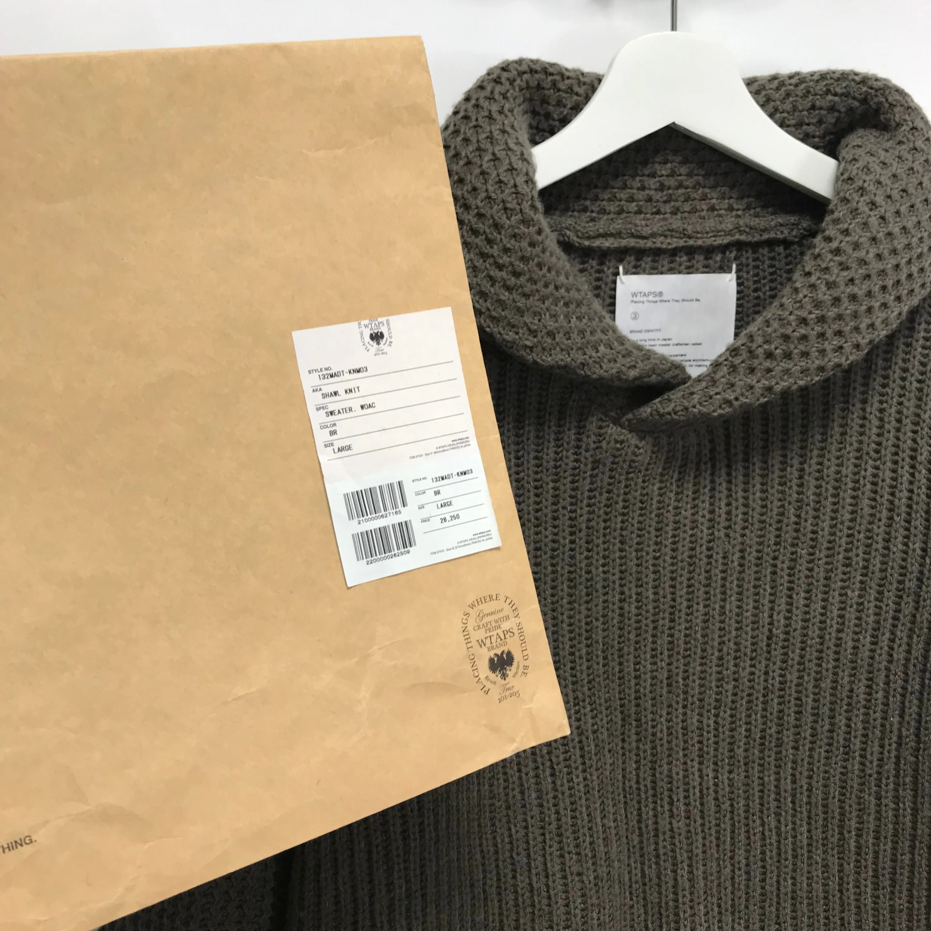 [L] WTaps AW13 Shawl Knit Wool Sweater