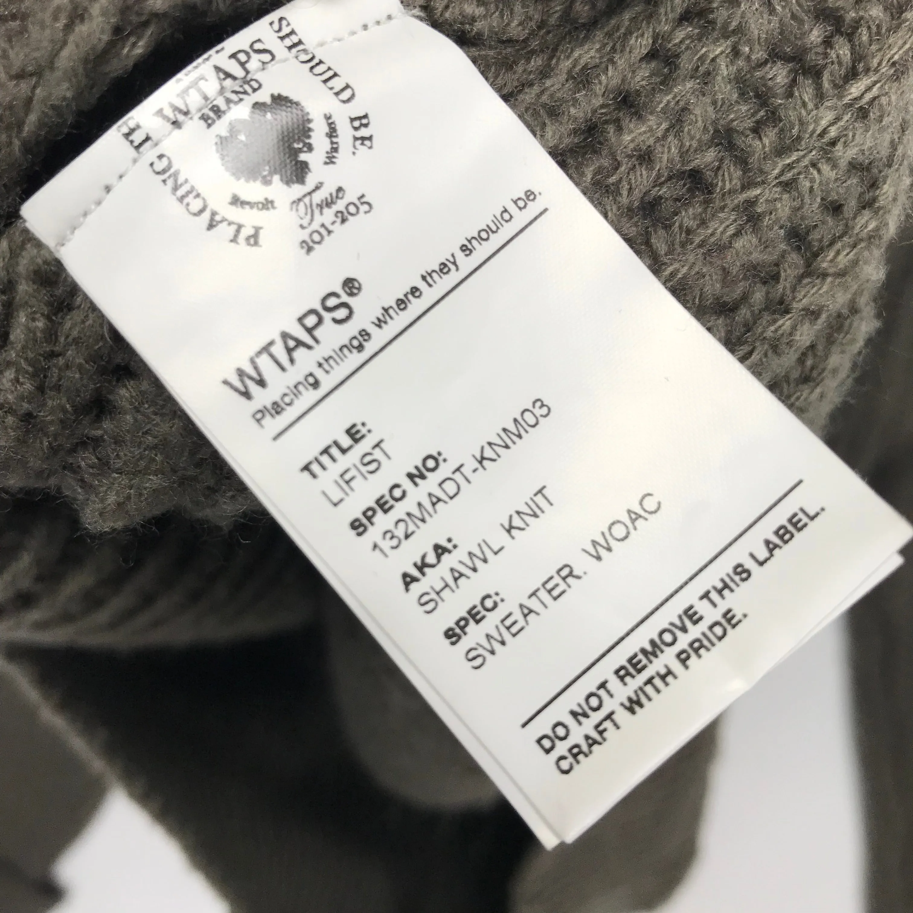 [L] WTaps AW13 Shawl Knit Wool Sweater