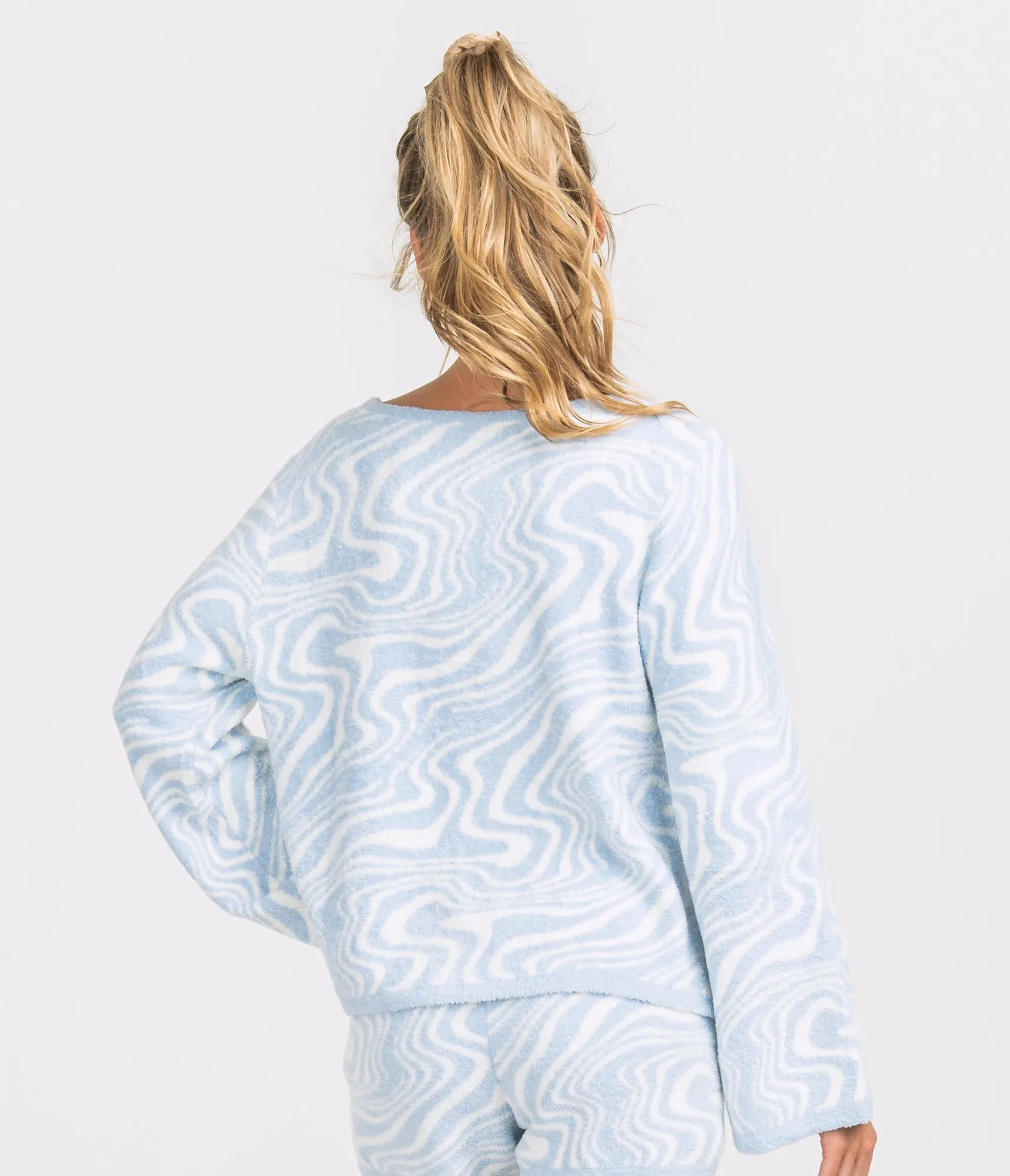 LADIESS SOUTHERN SHIRT DREAMLUXE PRINTED SWEATER - LAVA LAMP