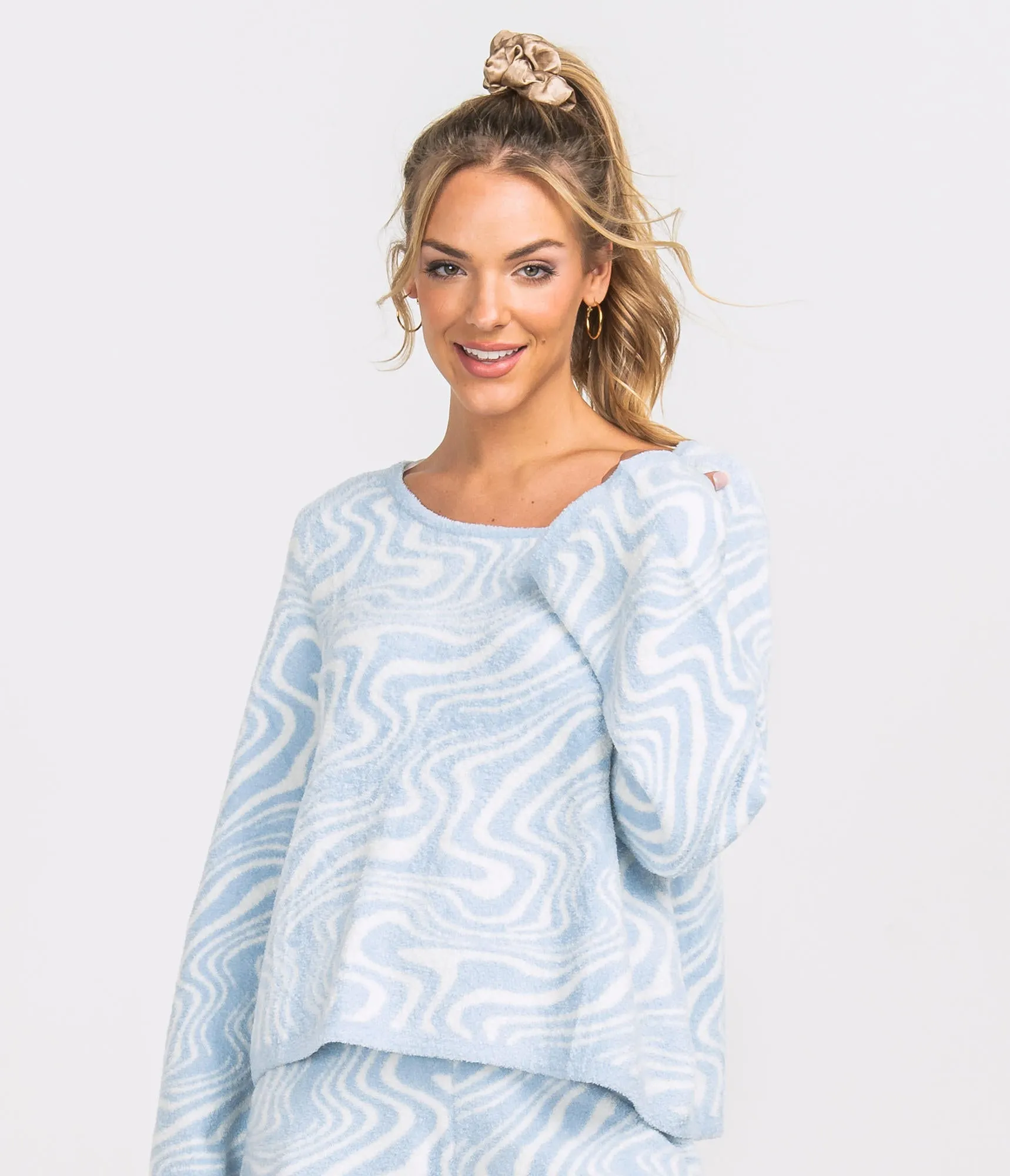 LADIESS SOUTHERN SHIRT DREAMLUXE PRINTED SWEATER - LAVA LAMP