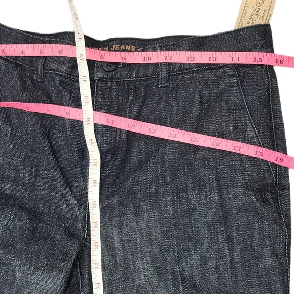 Lauren, Ralph Lauren. NWT! Y2k, black Denim Wide Leg Jeans w/ Cuff Detail. 4