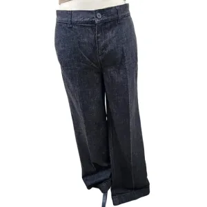 Lauren, Ralph Lauren. NWT! Y2k, black Denim Wide Leg Jeans w/ Cuff Detail. 4