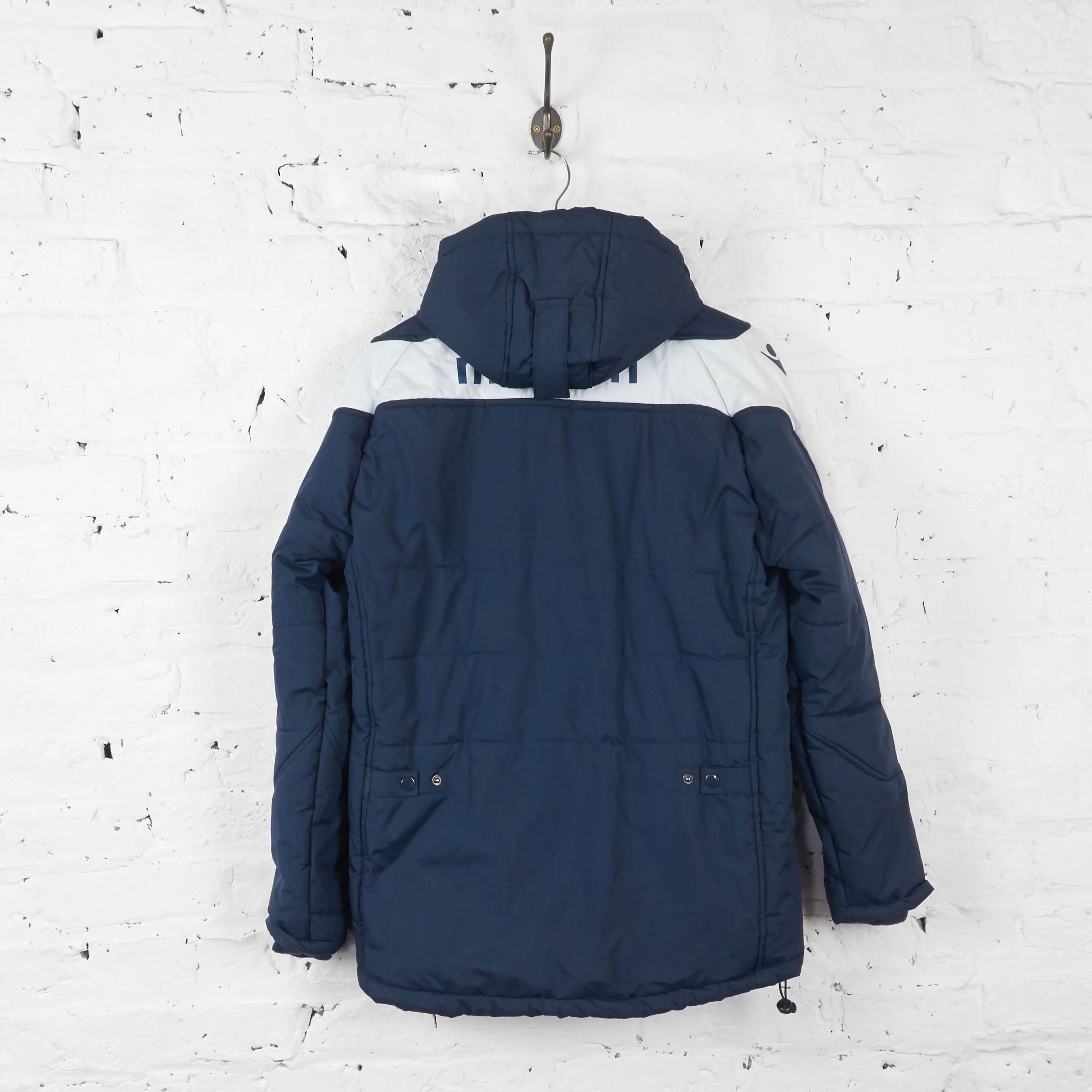 Leeds United Coach Quilt Parka Jacket Coat - Blue - S