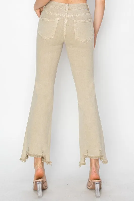 Let’s Kick It Khaki Straight Leg Risen Jeans