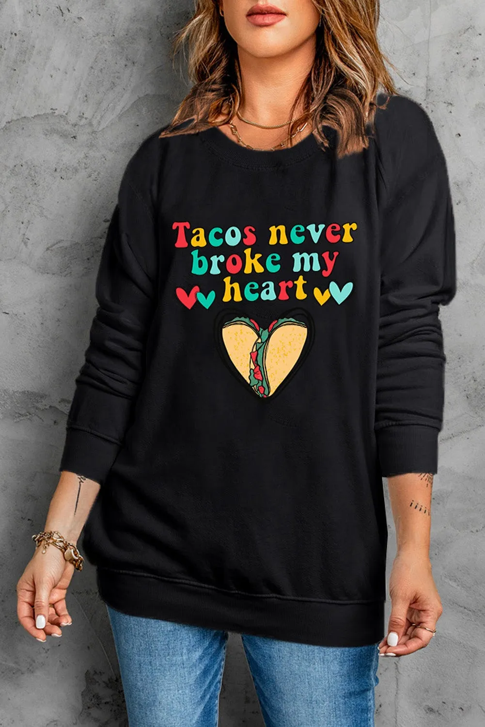 Letter Graphic Heart Sweatshirt