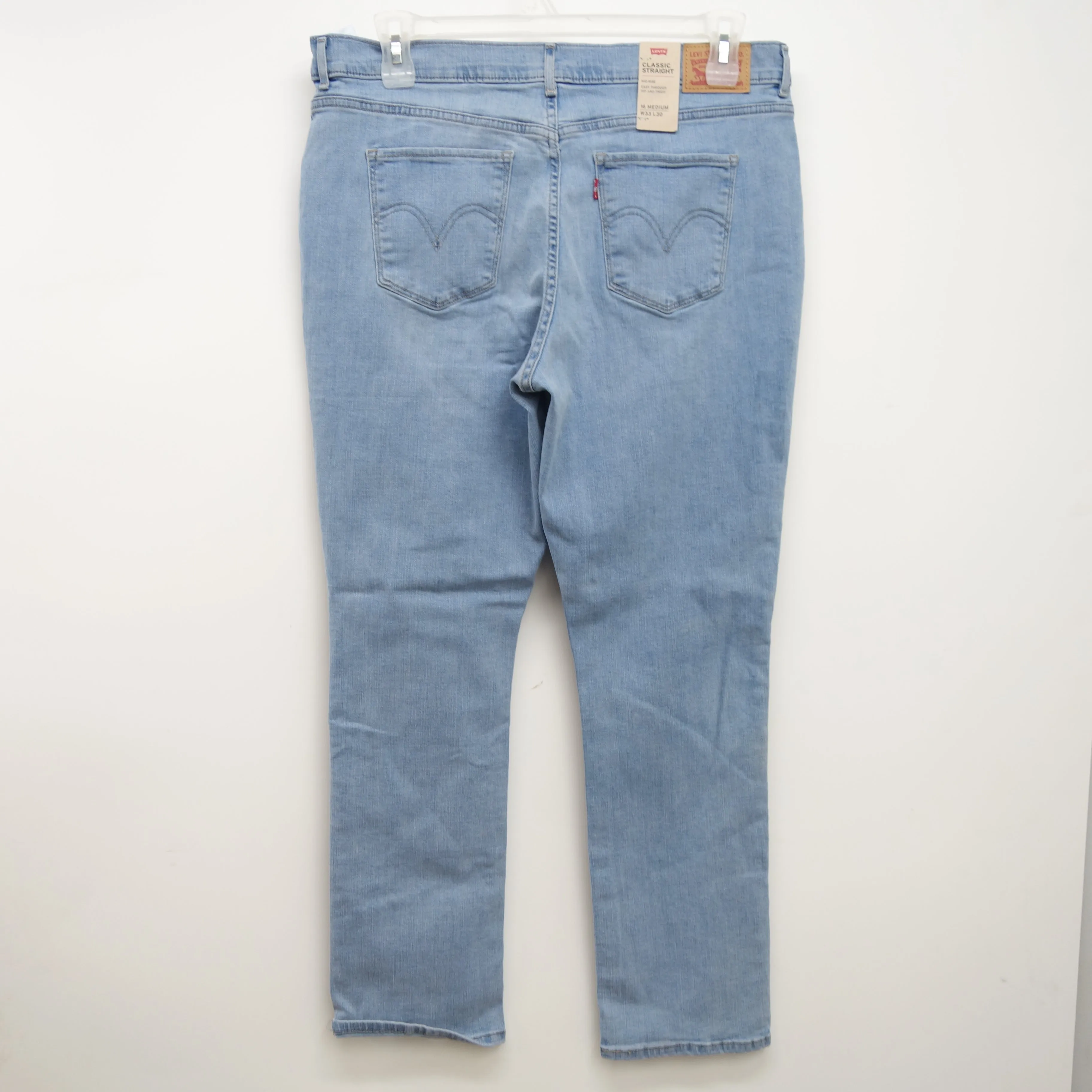Levi's Womens Classic Straight Leg Mid Rise Blue Denim Jeans Size 16M / 33 x 30
