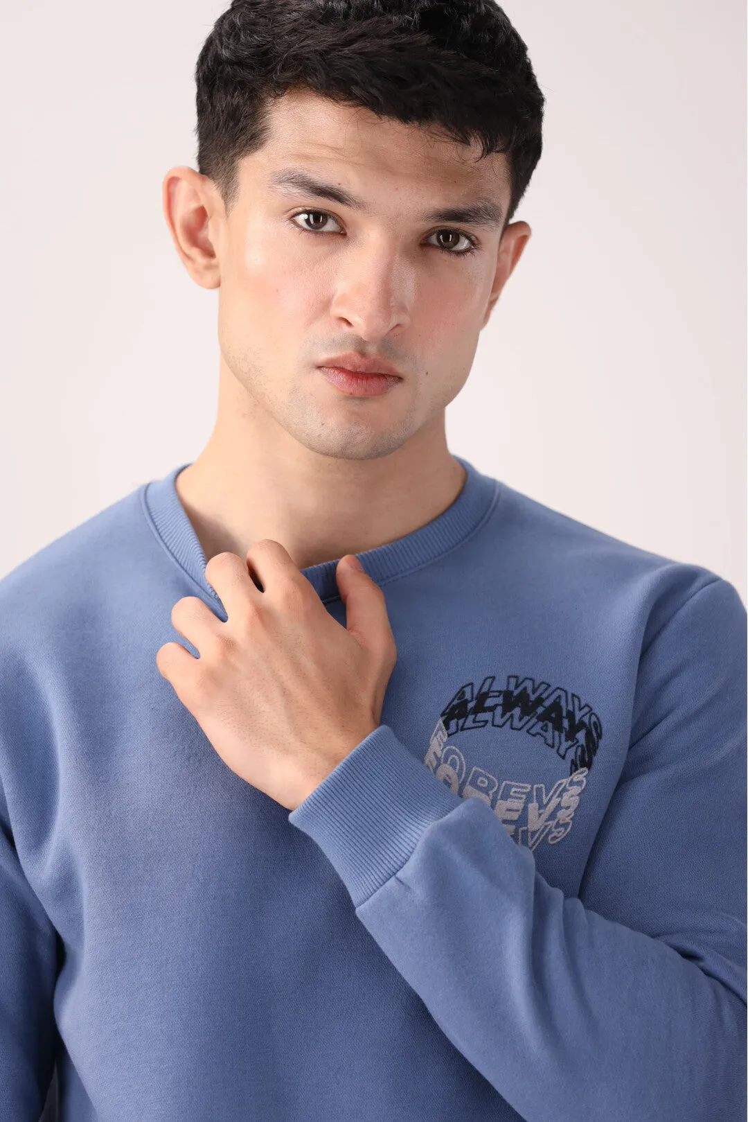 Light Blue Graphic Sweatshirt