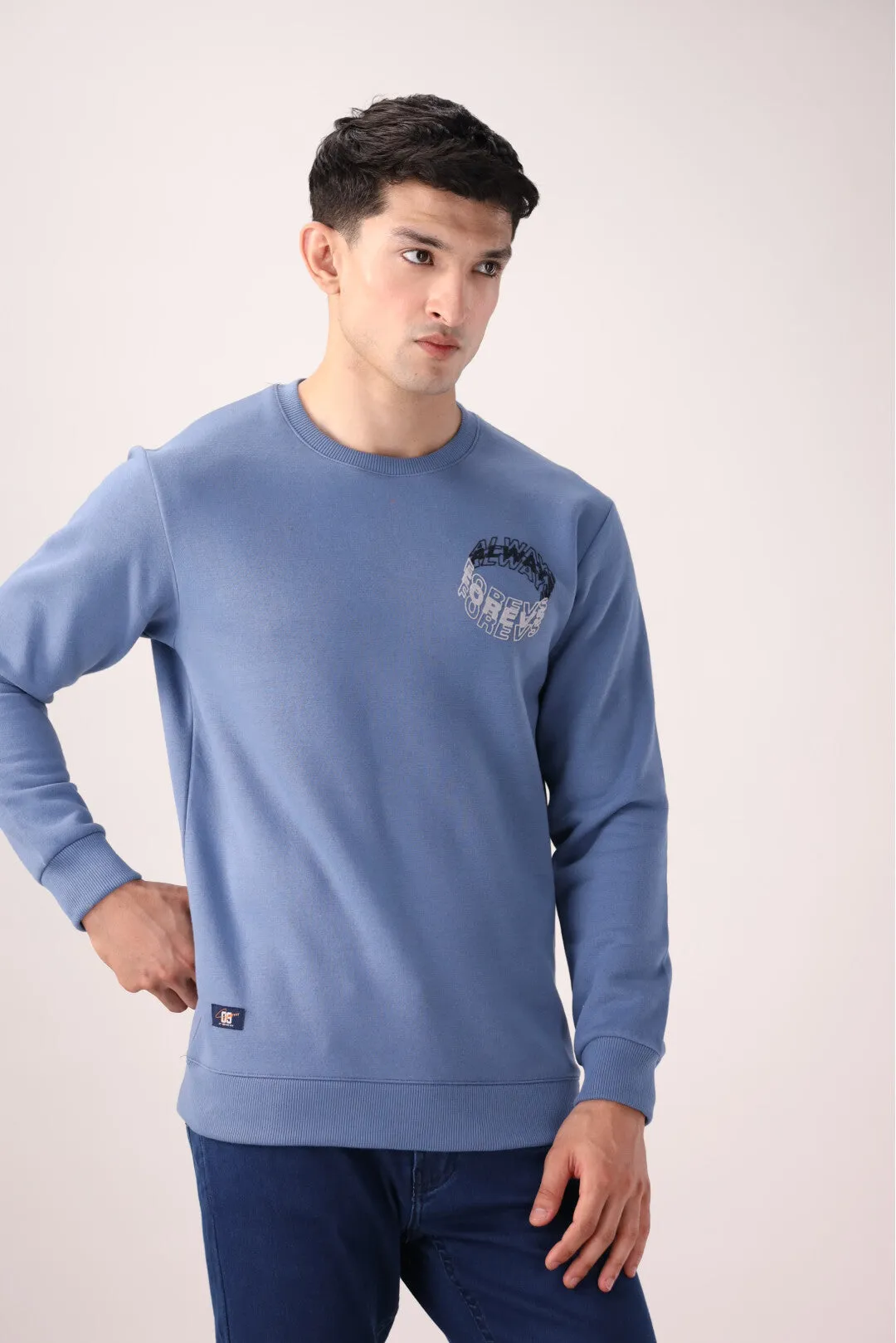 Light Blue Graphic Sweatshirt