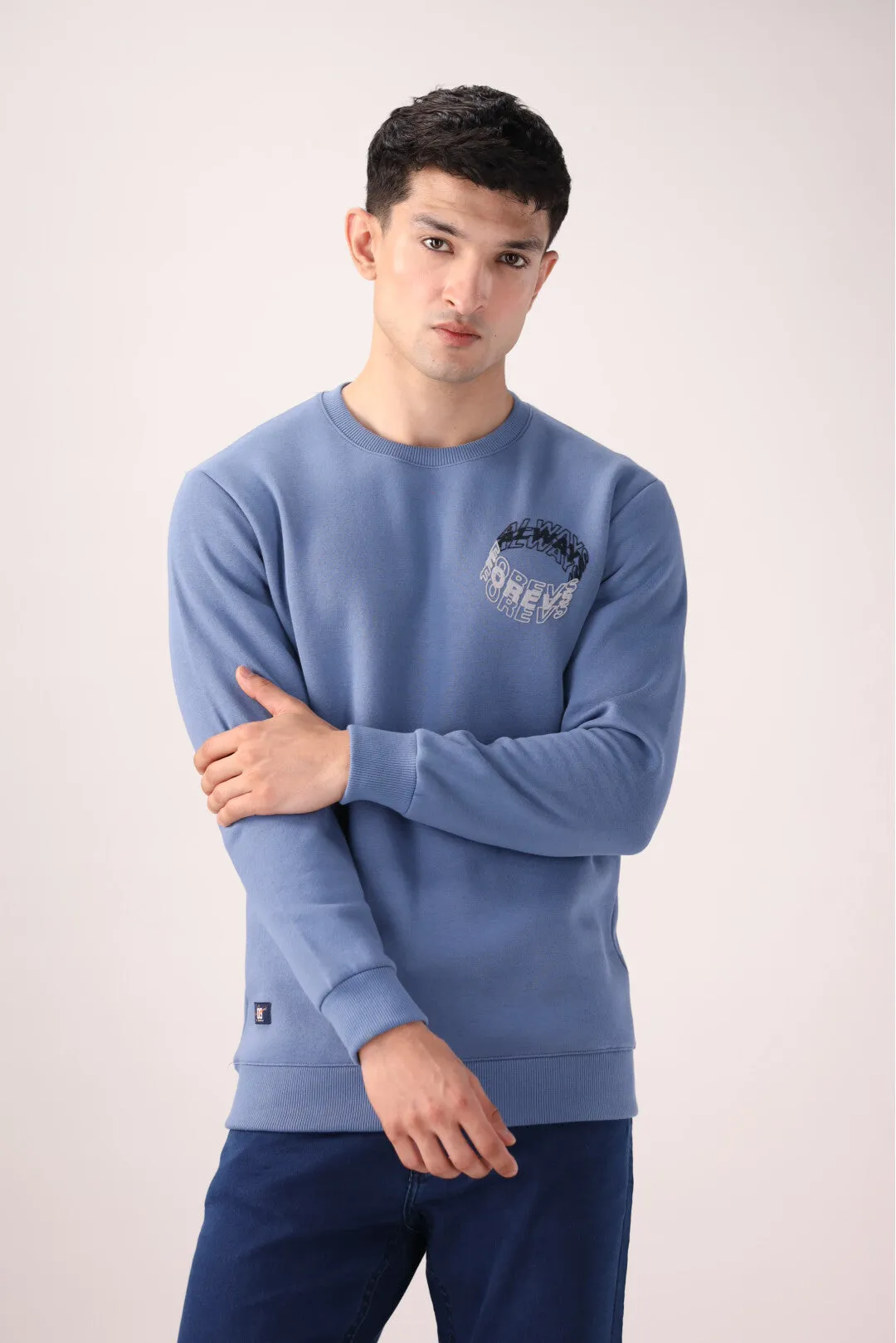 Light Blue Graphic Sweatshirt