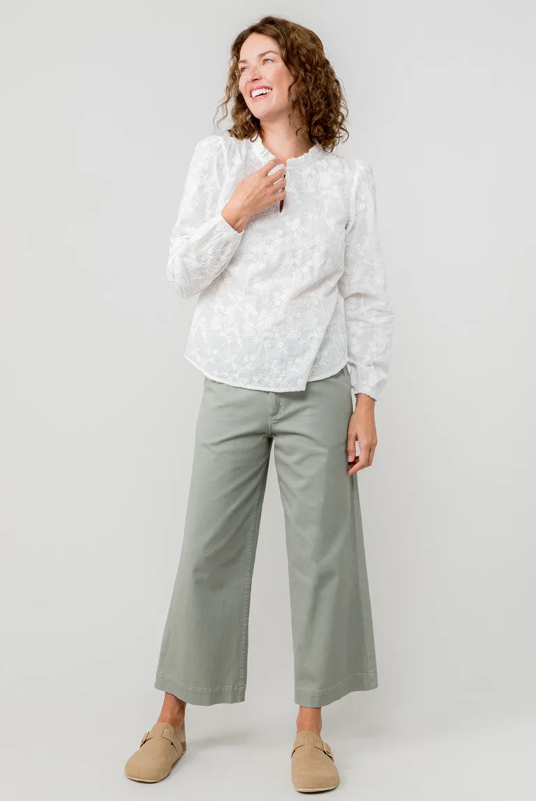 Lily & Me Isla Crop Trouser Twill Sage