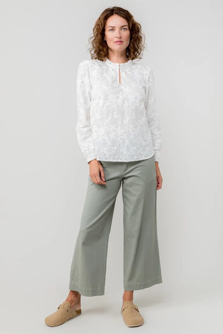 Lily & Me Isla Crop Trouser Twill Sage