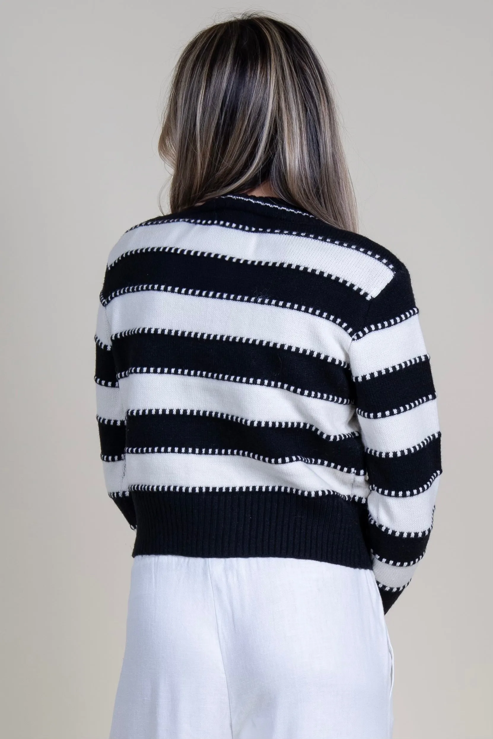 LINE   DOT | Sofi Cardigan - Black/Ivory