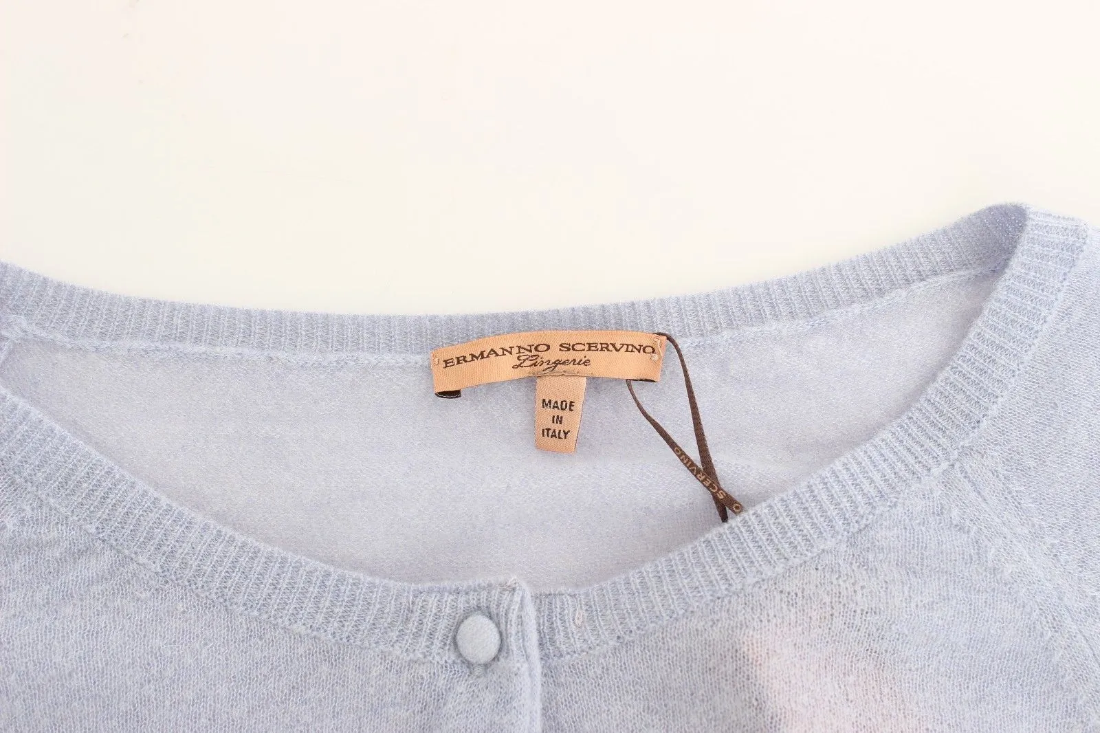 Lingerie Blue Knit Cropped Sweater Cardigan