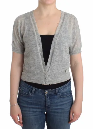 Lingerie Knit Cropped Wool Sweater Cardigan