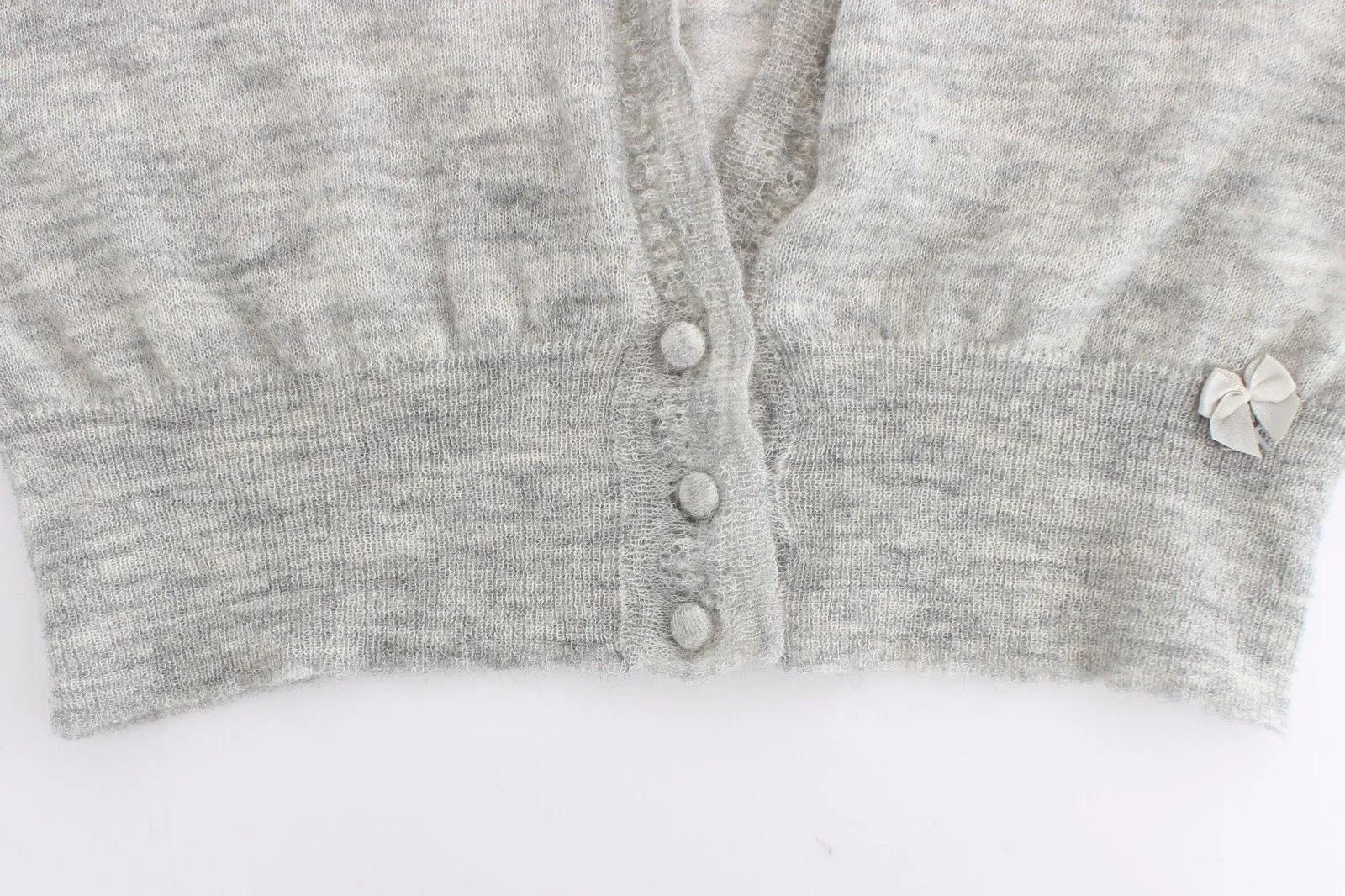 Lingerie Knit Cropped Wool Sweater Cardigan