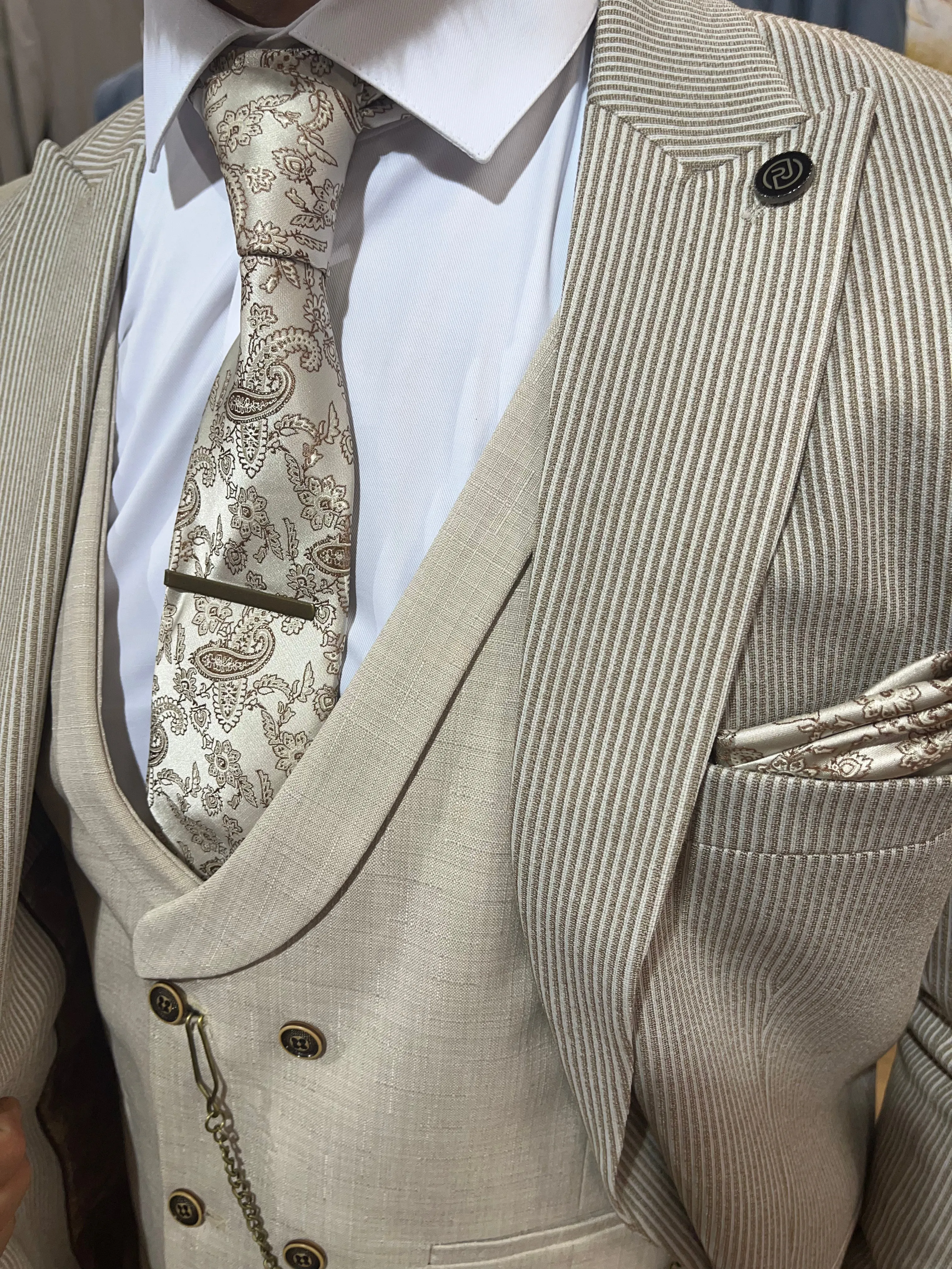 Lionel - Beige/Cream 3 Piece Suit