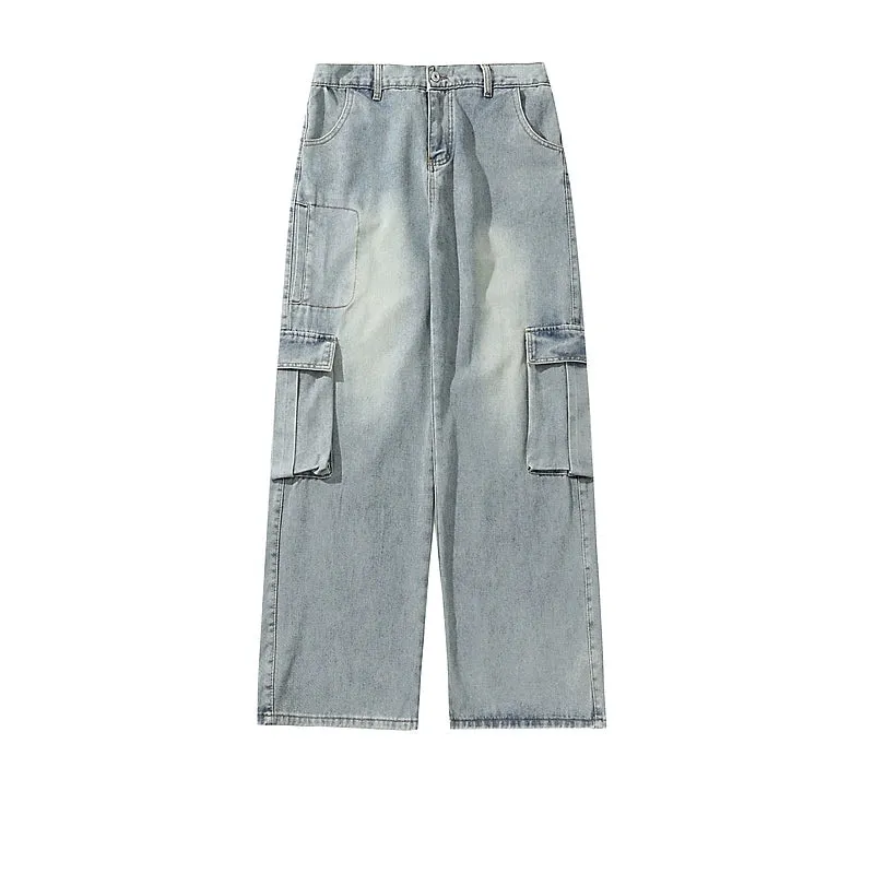 Loose Wide-Leg Cargo Jeans