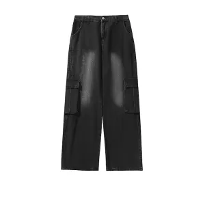 Loose Wide-Leg Cargo Jeans