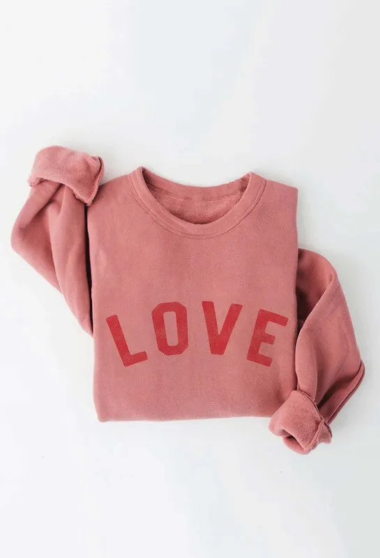 LOVE Screen Printed Graphic Sweatshirt