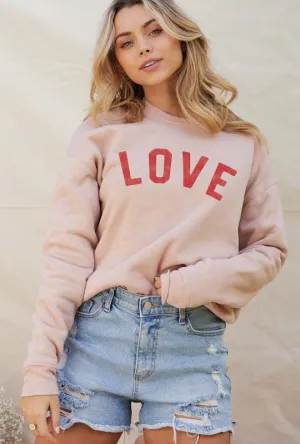 LOVE Screen Printed Graphic Sweatshirt