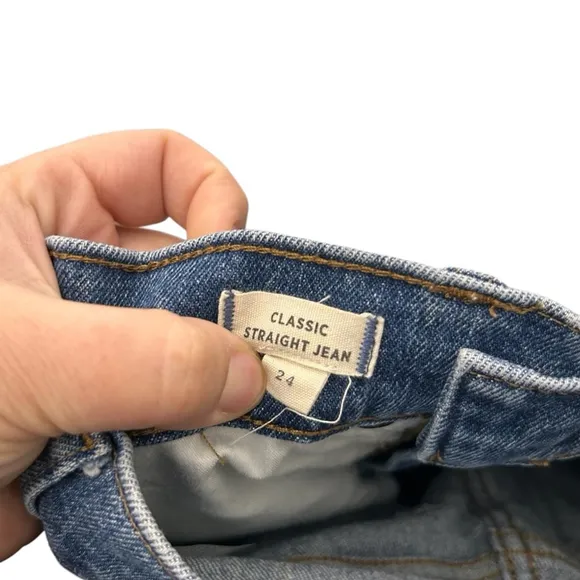 Madewell Classic Straight High Rise Stretch Jeans Coldbrook Wash Women's Size 24
