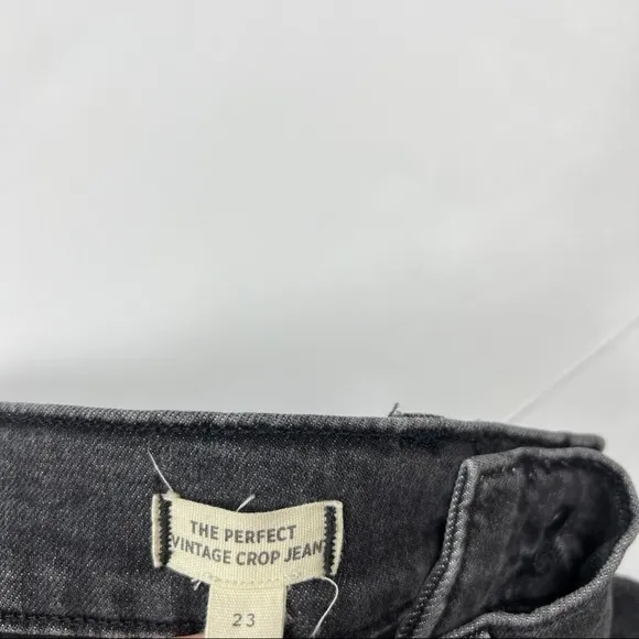 Madewell Sumner Black Wash High Rise Tapered Perfect Vintage Crop Jeans