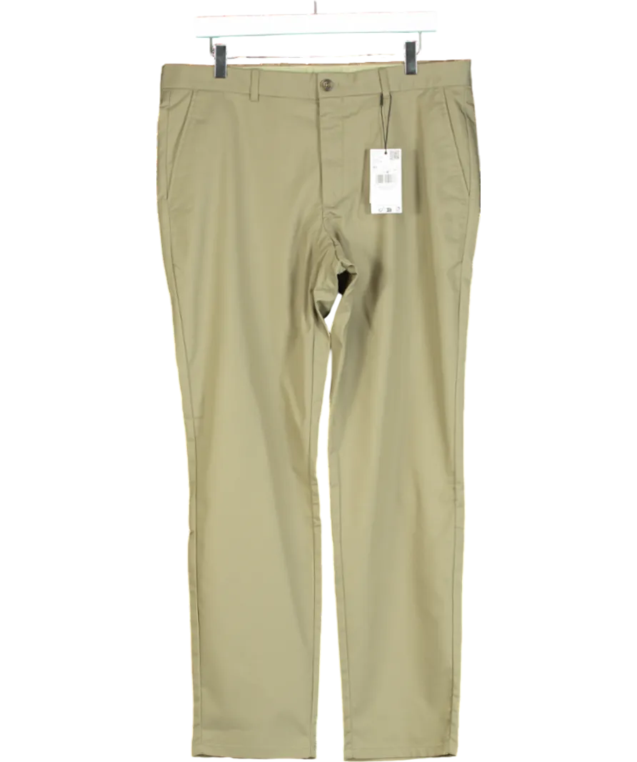 MANGO Green Slim Fit Lyocell Pants W34