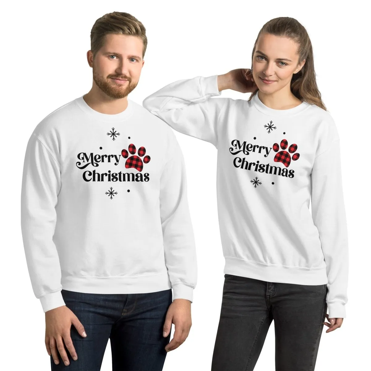 Merry Christmas Plaid Paw Sweatshirt