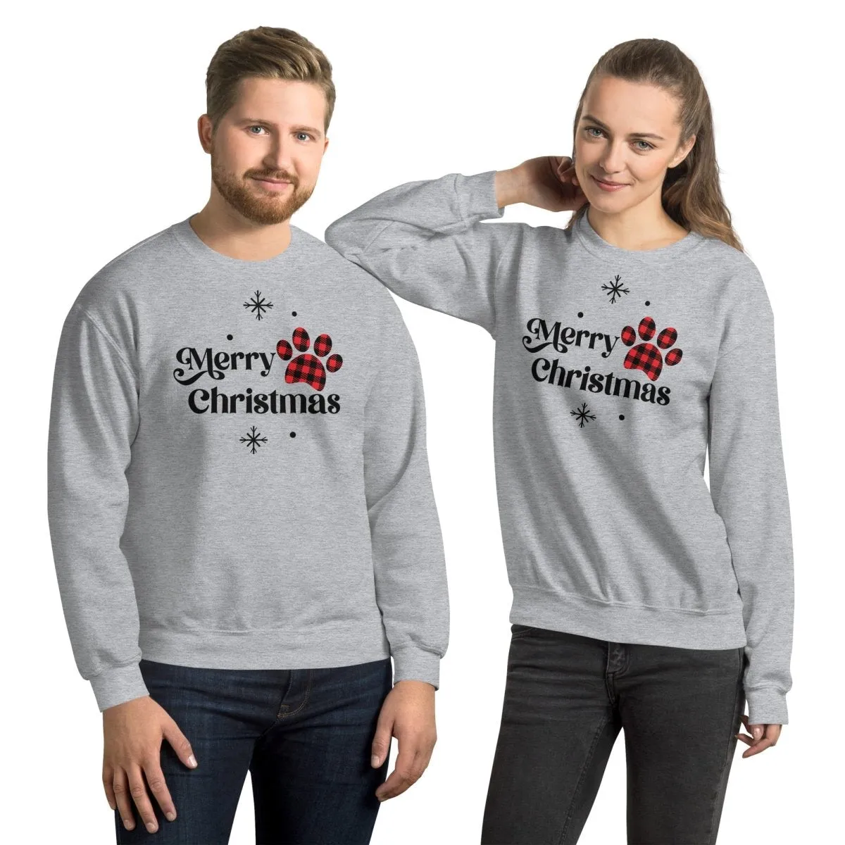 Merry Christmas Plaid Paw Sweatshirt