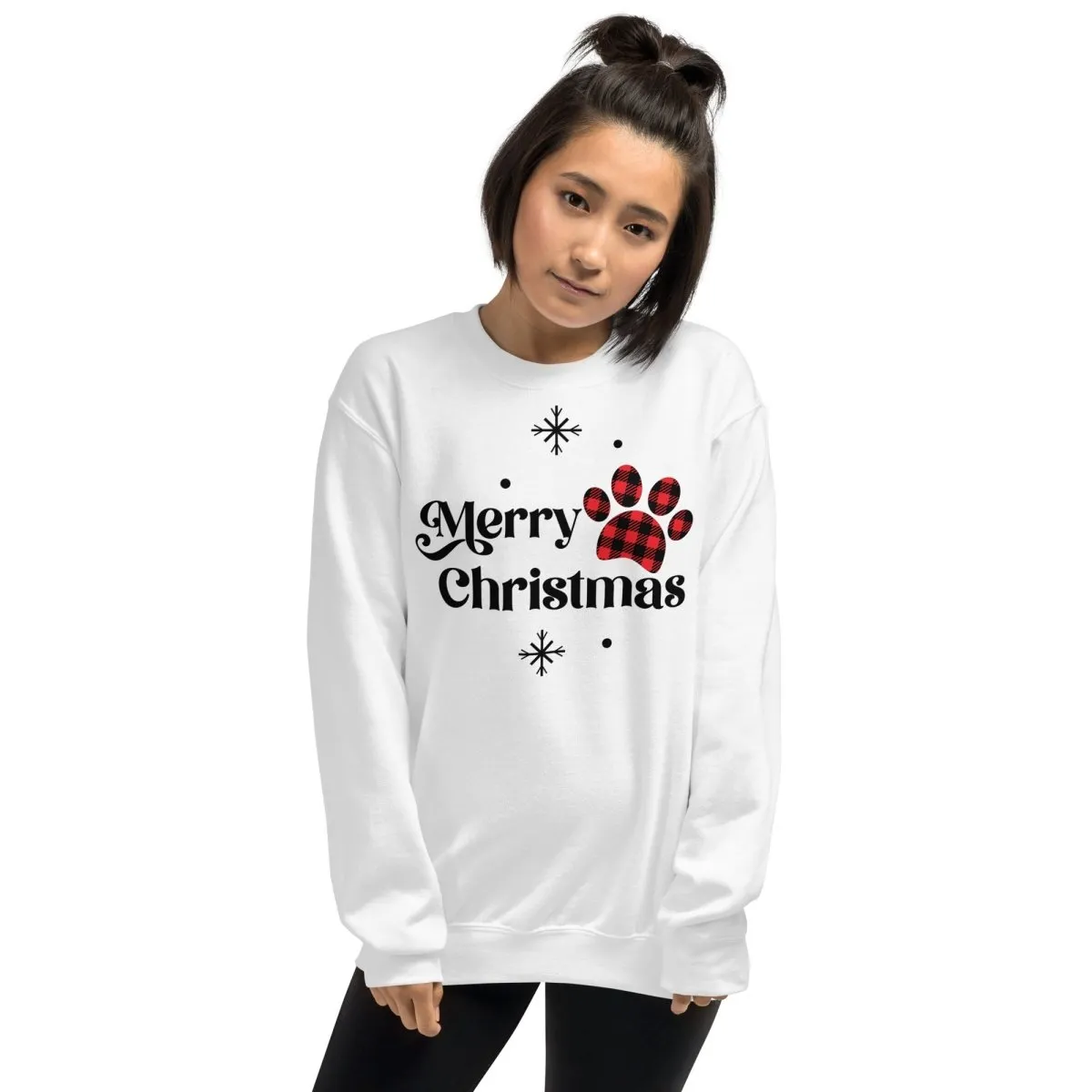 Merry Christmas Plaid Paw Sweatshirt