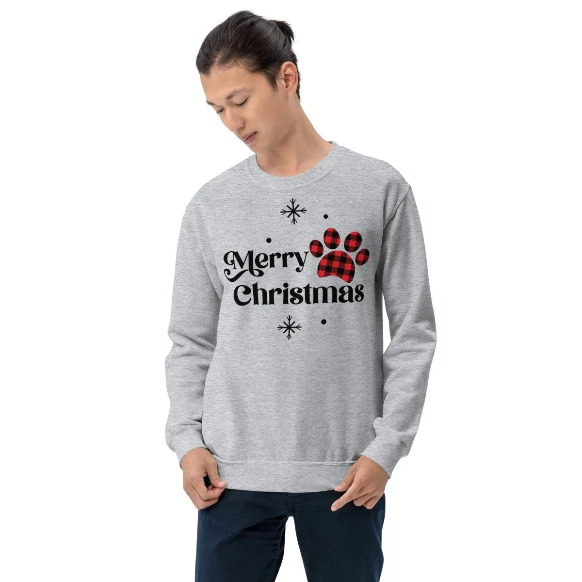 Merry Christmas Plaid Paw Sweatshirt