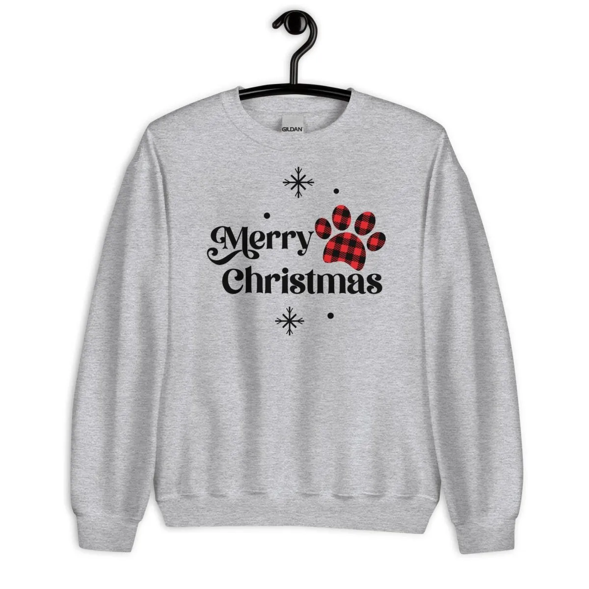 Merry Christmas Plaid Paw Sweatshirt